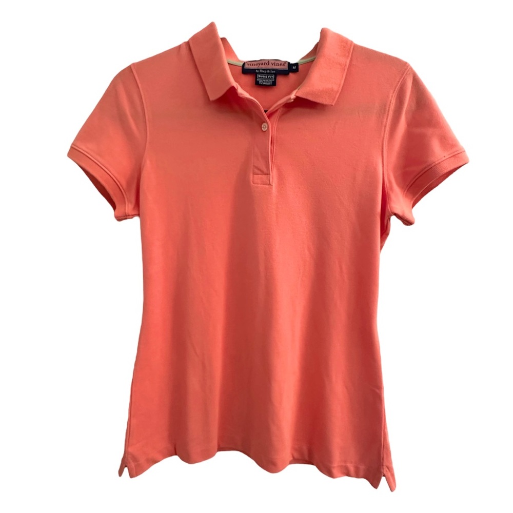 Vineyard Vines Women’s Susie Fit Short Sleeve Polo Shirt in Salmon (Size M)